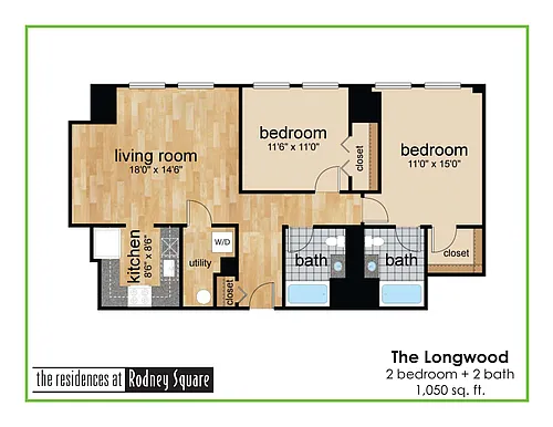 Floor plan Longwood Two Bedroom