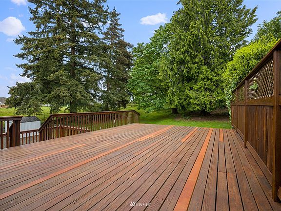 View of deck from french doors off of kitchen