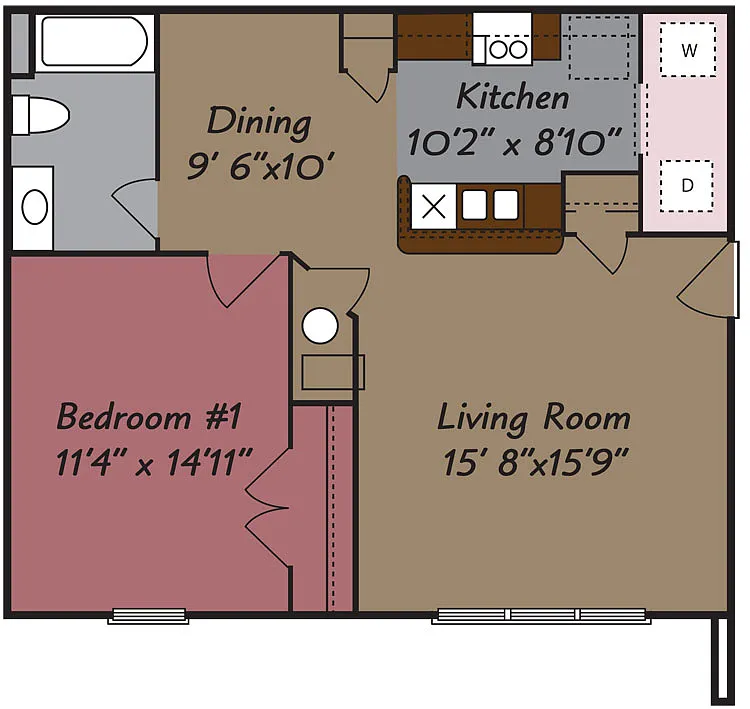 Floor plan 1 Bedroom