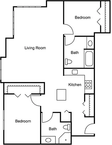 Floor plan 2 Bedrooms B