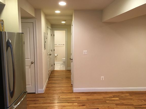hall to kitchen to bedroom and bathroom