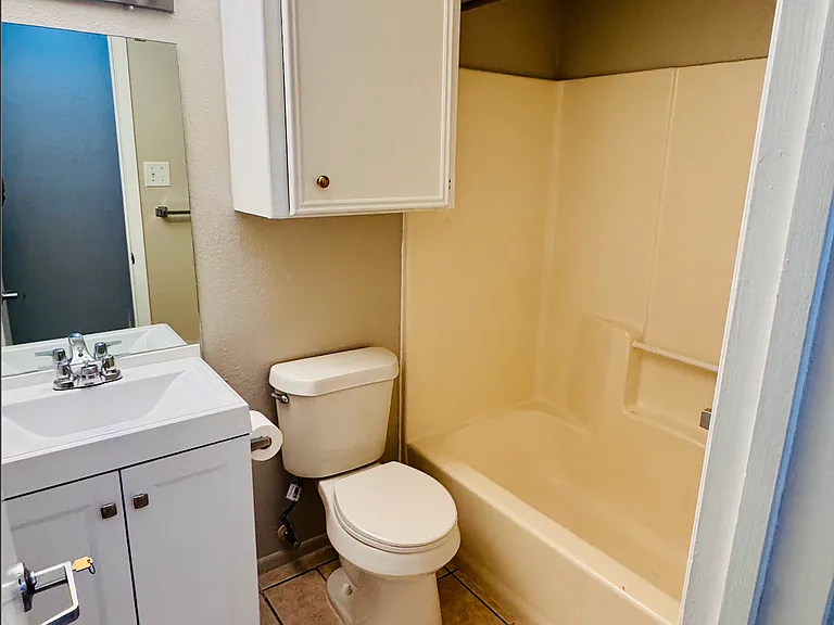 Downstairs bathroom for guests and bedroom