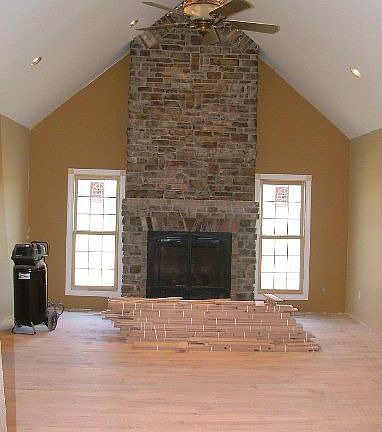grand stone fireplace