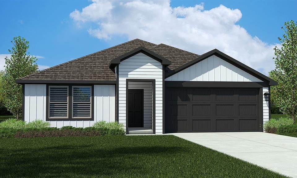 Front Elevation-D.R. Horton''s Kingston floor plan elevation-X -All Home and community information, including pricing, included features, terms, availability and amenities, are subject to change at any time without notice or obligation. All Drawings, pictures, photographs, video, square footages, floor plans, elevations, features, colors and sizes are approximate for illustration purposes only and will vary from the homes as built.