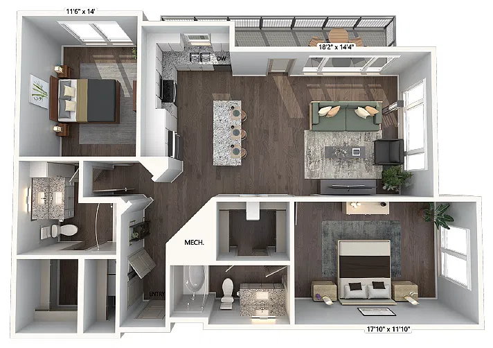 Floor plan B2-1183-W