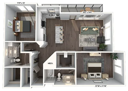 Floor plan B2-1183-W