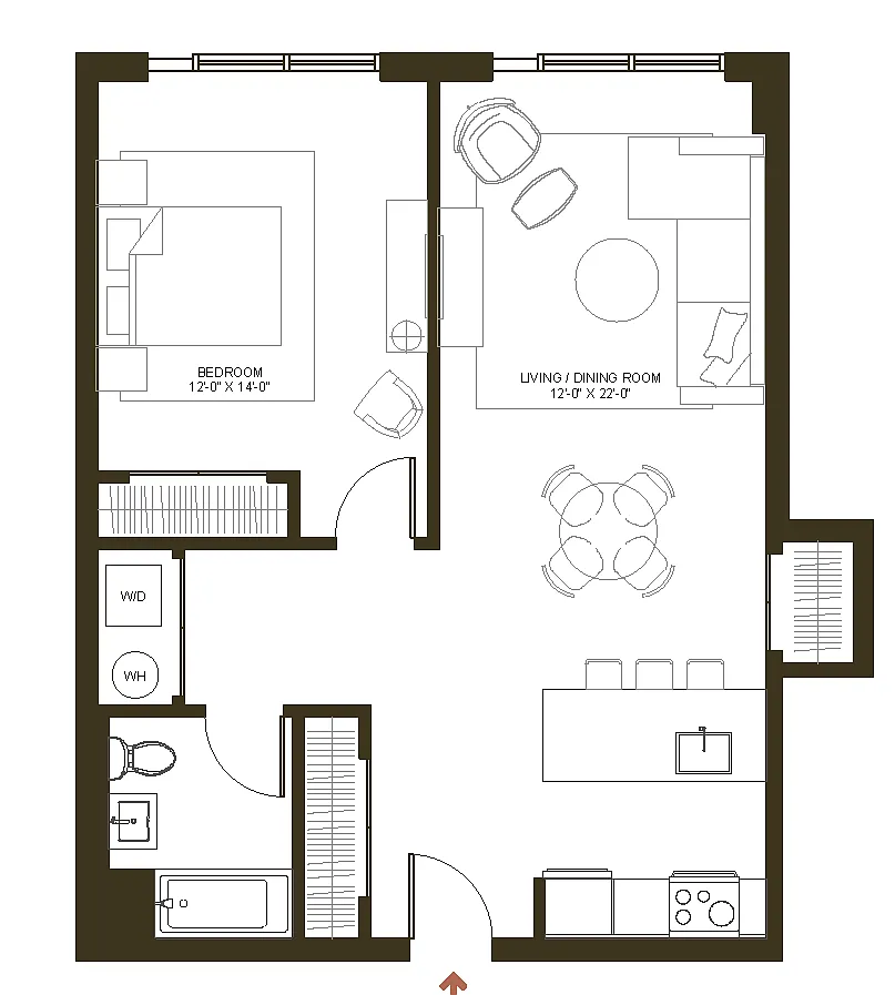 Floor plan 1B-1B