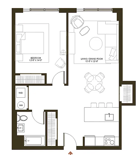 Floor plan 1B-1B