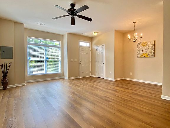Living room and dining room