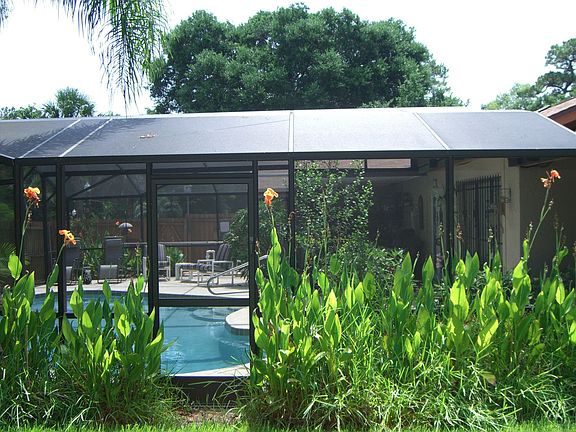 pool view from backyard