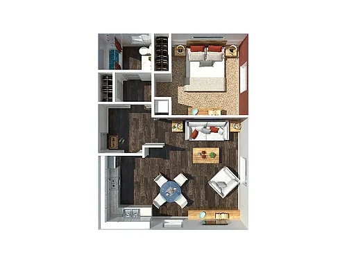 Floor plan 1 Bedroom B