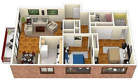 Floor plan 2Bedroom 2Bathroom