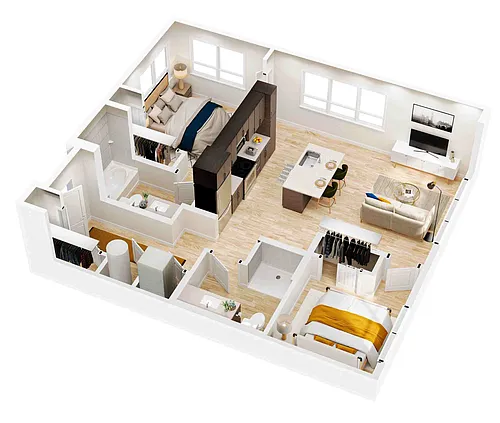 Floor plan Income-Restricted Newton