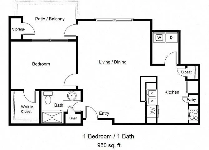 Floor plan One Bedroom A