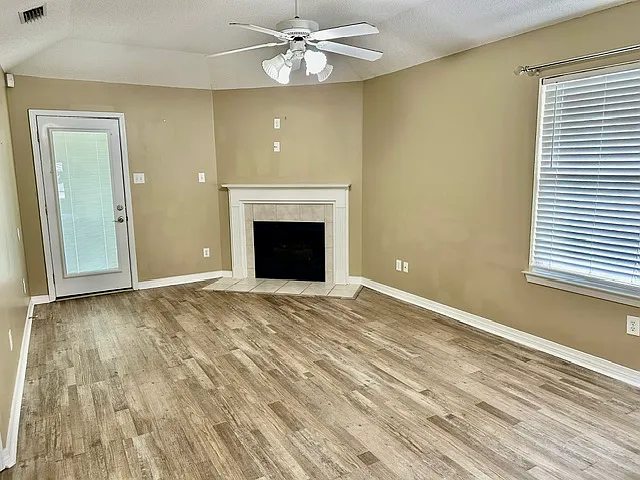 Living room with gas fireplace