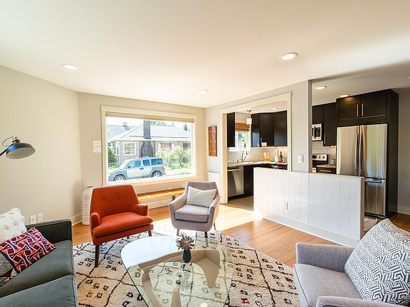 Living area faces west onto 1st Ave NW.