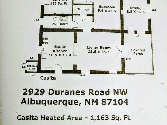 Casita floor plan