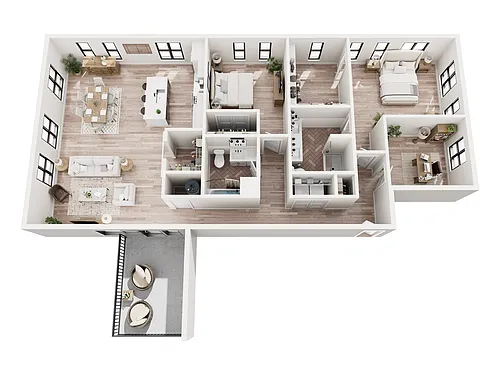 Floor plan Grace Penthouse with Den