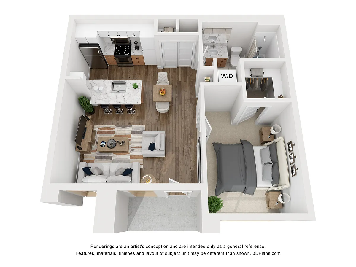 Floor plan 1 Bedroom 1 Bath