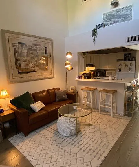 open living room/kitchen area