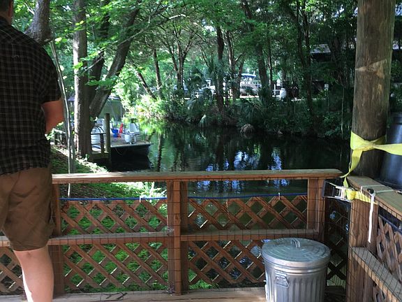 Fishing from the cook shack.