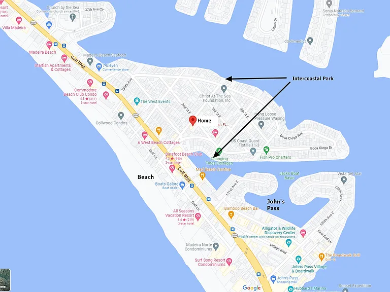 Walking distance to the beach, John's Pass and Inter-Coastal Water Parks.