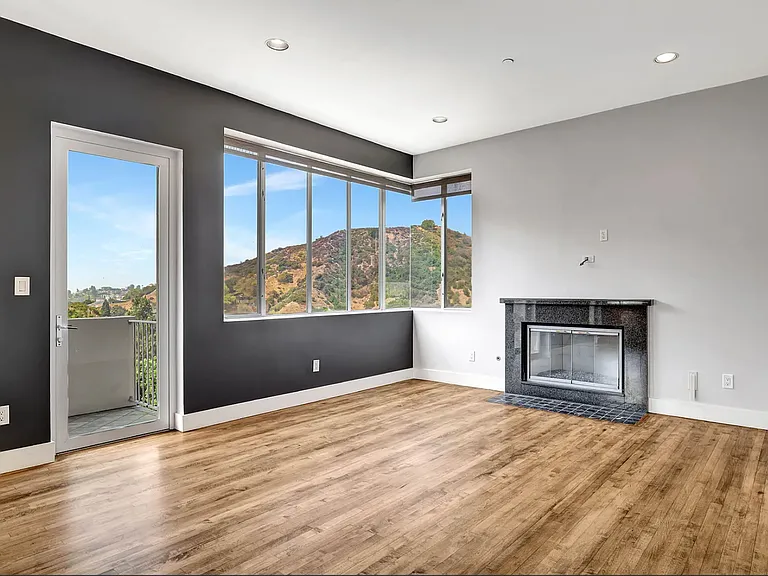Living room with fireplace