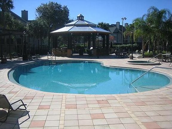 Pool area with paver deck