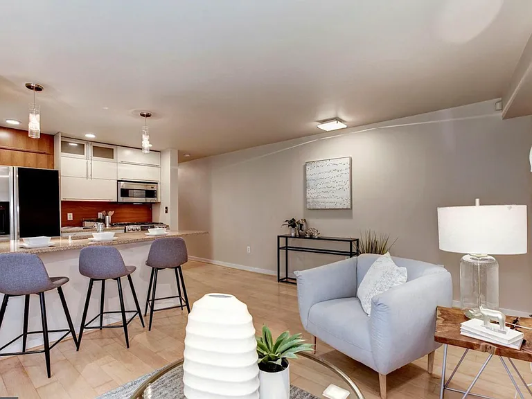 Bright Living Area with Hardwood Flooring