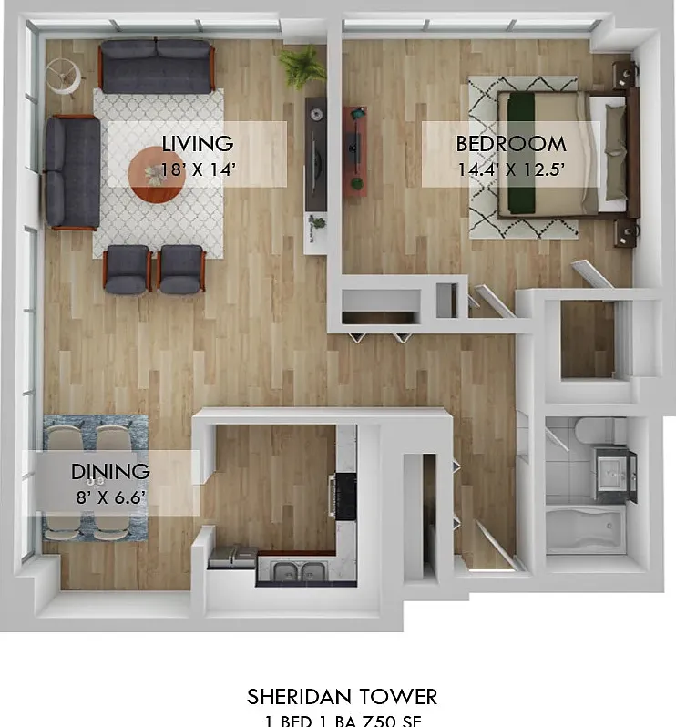 1 bed, 1.0 bath, 750 sqft, $2,265 — Photo 1