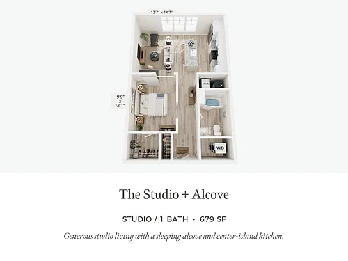 Floor plan The Studio + Alcove