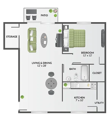 Floor plan 1 BR - Classic