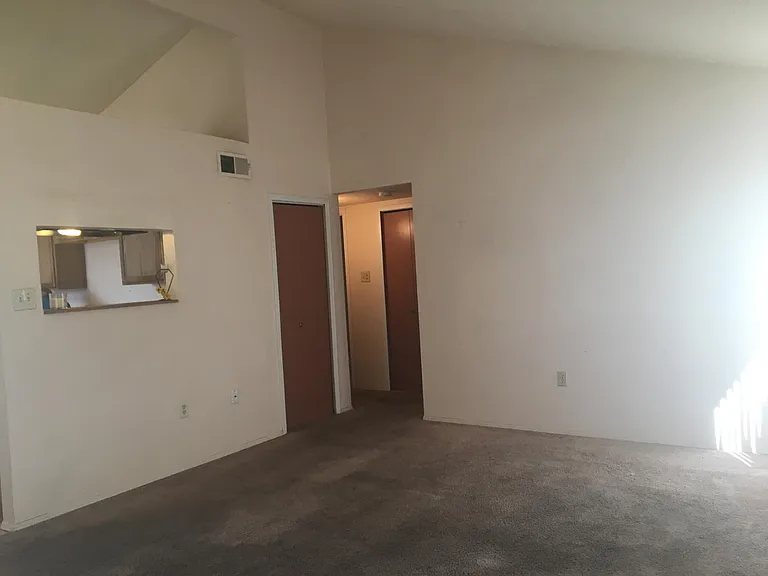 Another view of the living room.
PS - carpet has been replaced by vinyl plank flooring.
