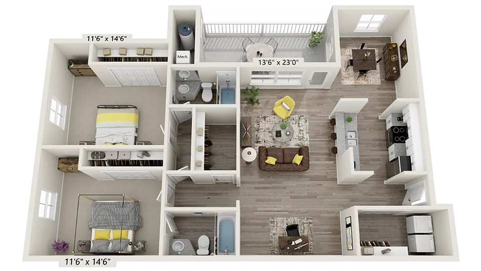 Floor plan South - 2D