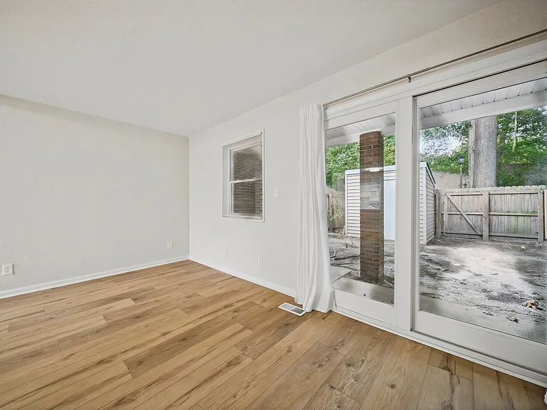 Back yard sliding glass door