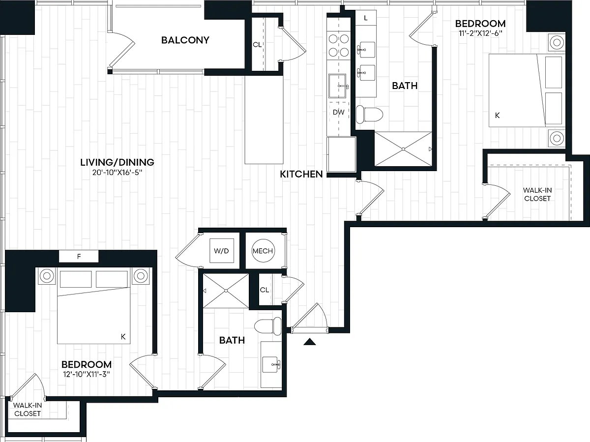 Floor plan 2 Bed/2 Bath-2E ALT