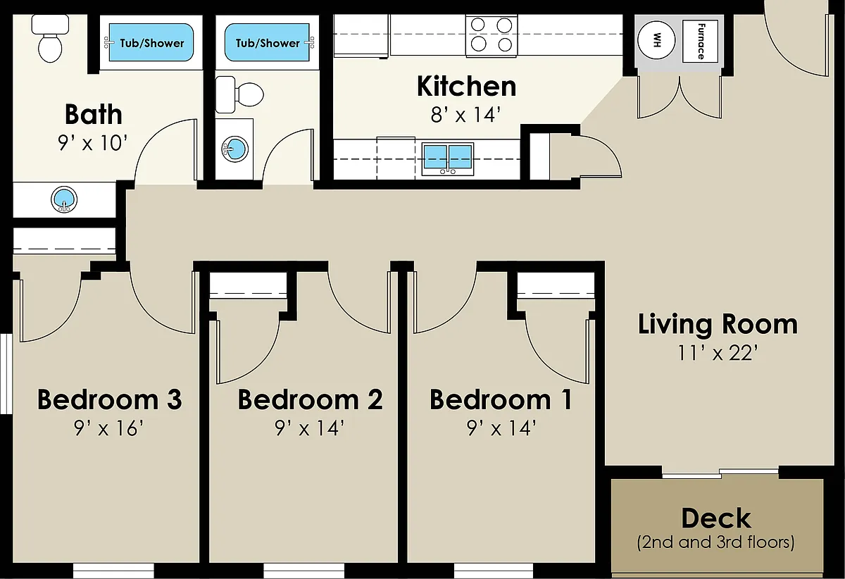 Floor plan Welch 3BR