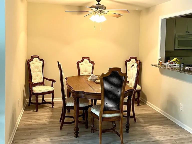 Spacious, open dining room to the living room