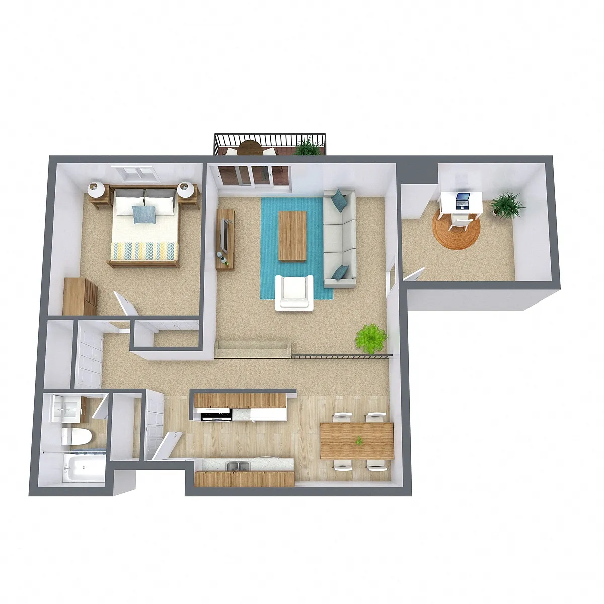 Floor plan One Bedroom 11B