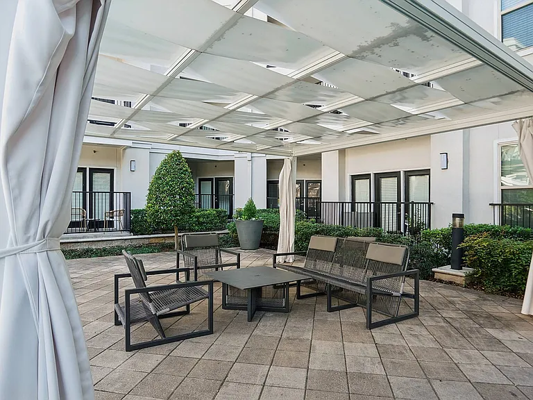 outdoor lounge seating with friends and family at Addison, Texas.