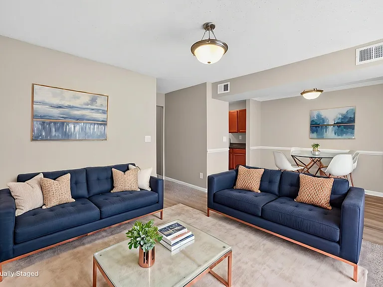 Spacious open floor plan living rooms and dining rooms.