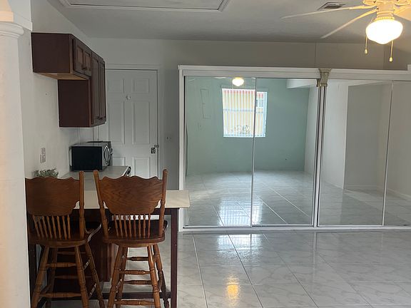 View as you enter the side entrance door.