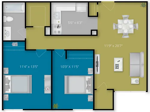 Floor plan 2 Bedroom