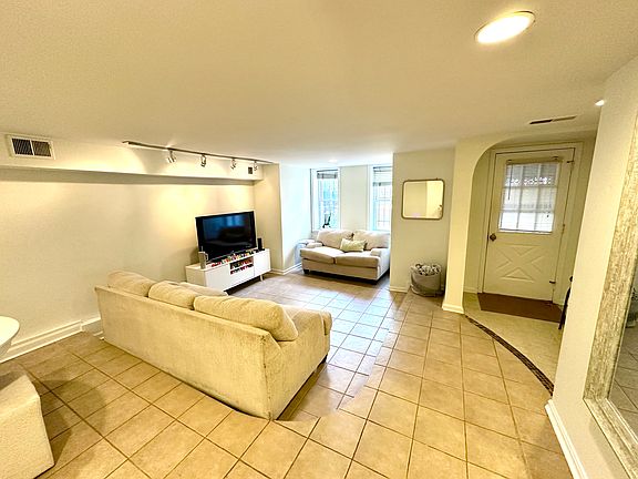 Living area and front entry