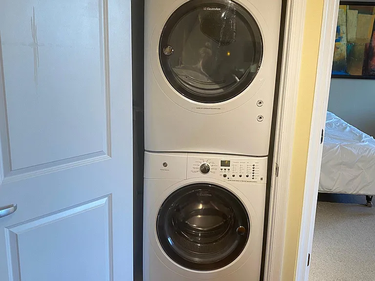 Full-sized in-unit washer and dryer.