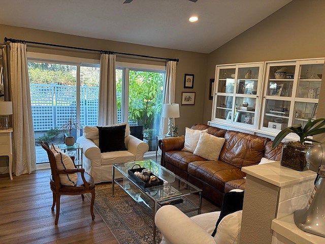 Family room with large patio doors.