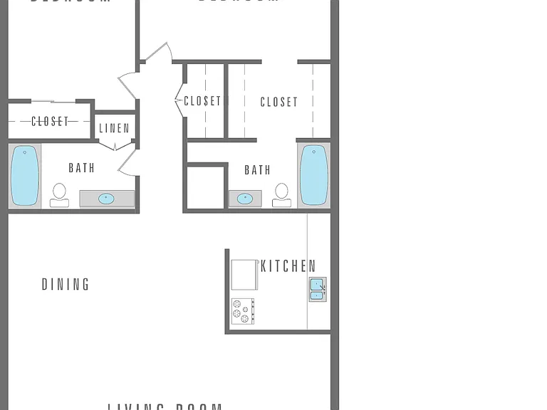 2 Bedroom, 2 Bath 905 SF 2 Bedroom, 2 Bath 905 SF
