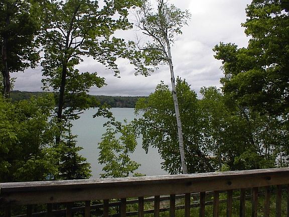view of lake from deck