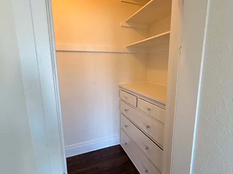 there is a large closet off of the living room