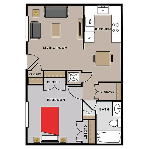 Floor plan 1 bedroom